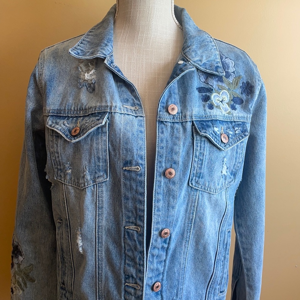 Floral jean jacket
